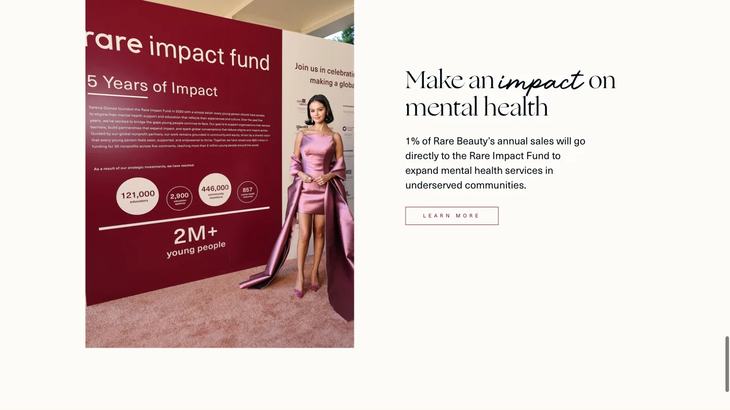 Make an impact on mental health from Rare Beauty