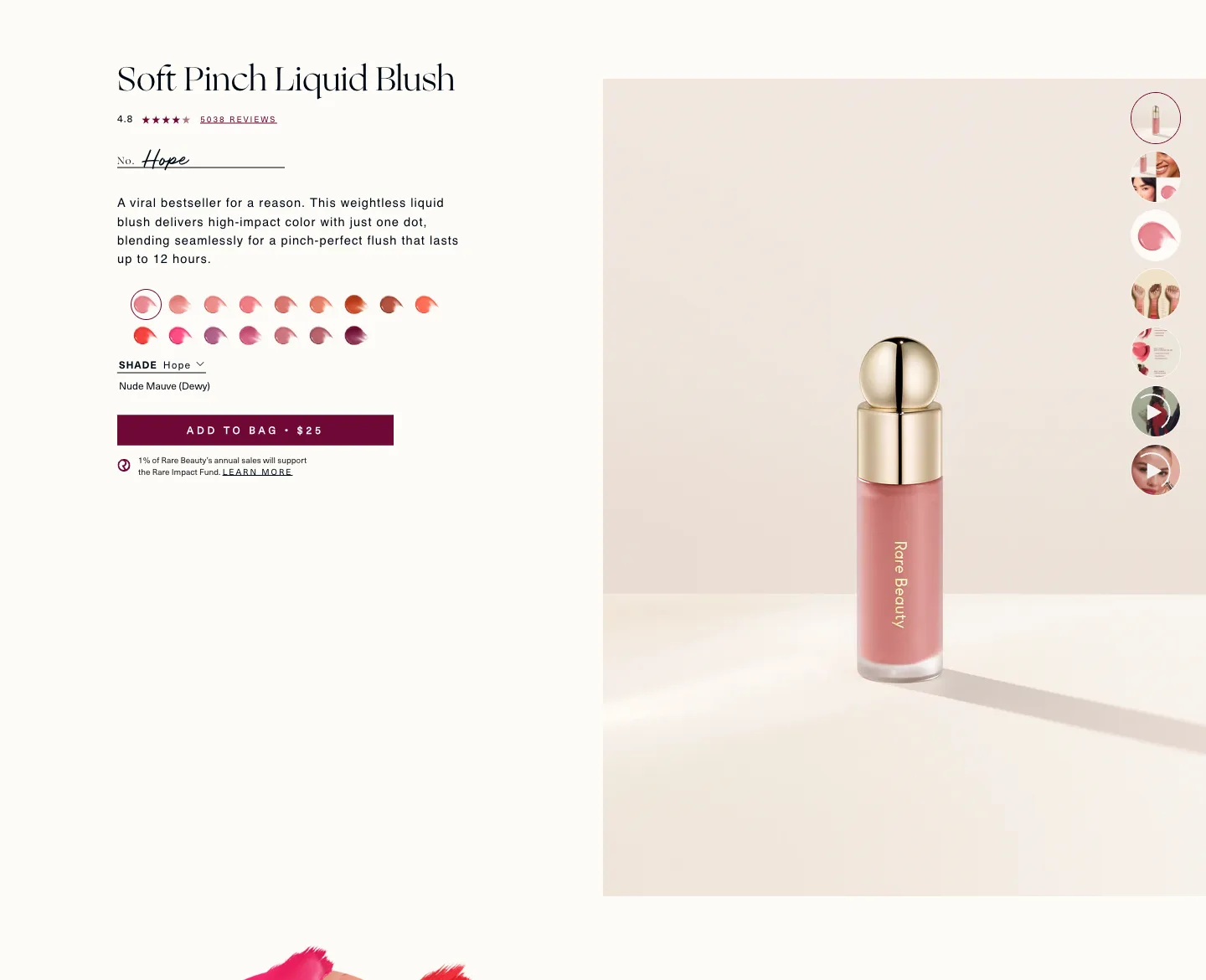 Soft Pinch Liquid Blush buy box from Rare Beauty