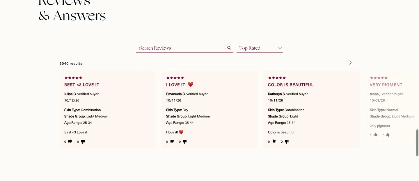 Reviews and answers from Rare Beauty