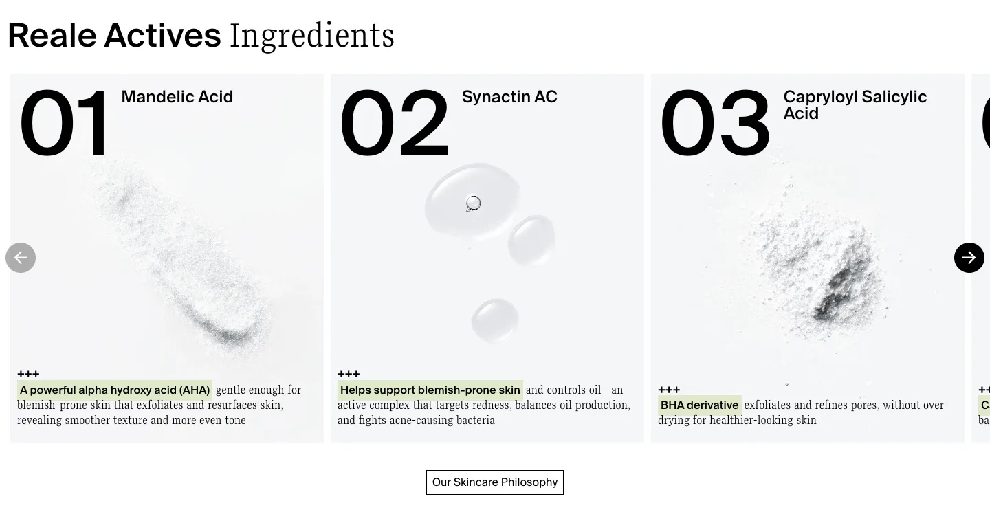 Reale Actives ingredients from Reale Actives