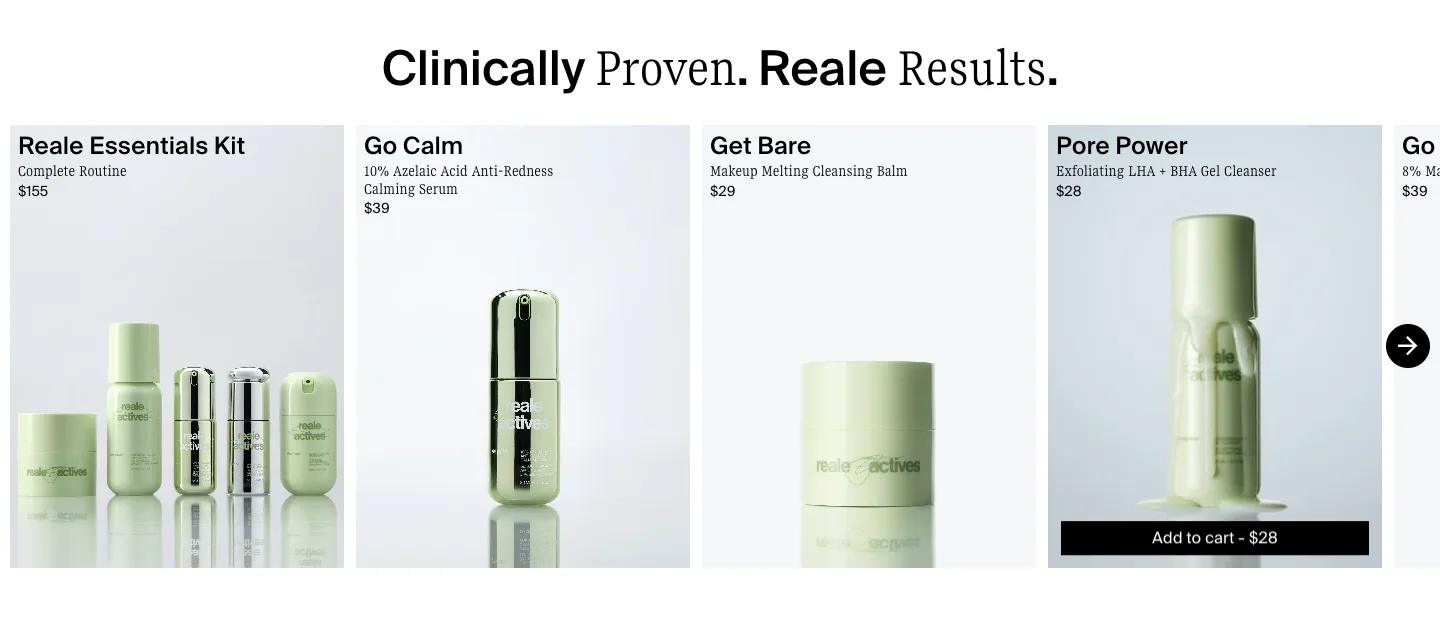 Clinically proven, reale results from Reale Actives