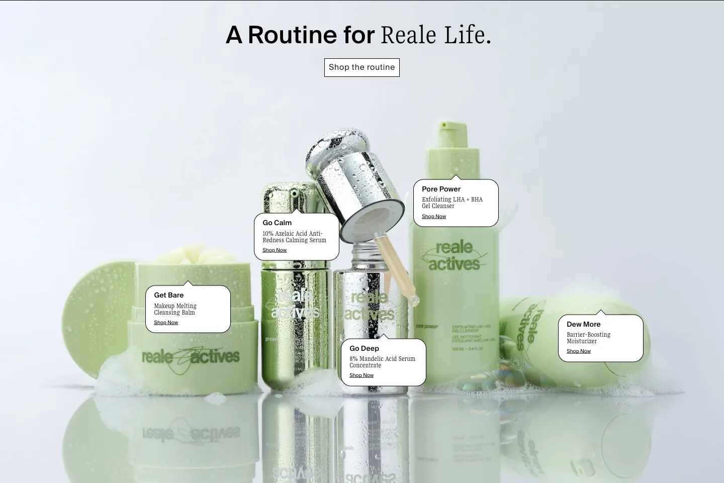 A routine for reale life - shoppable hotspots from Reale Actives