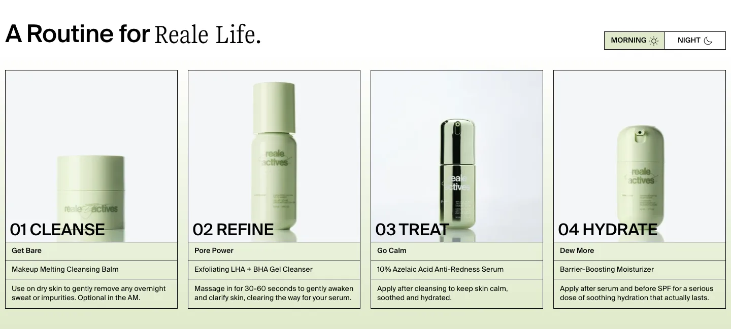 A routine for reale life - morning and night from Reale Actives