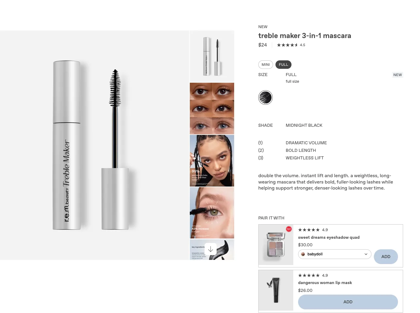 Treble maker mascara buy box with pair it with from r.e.m. beauty