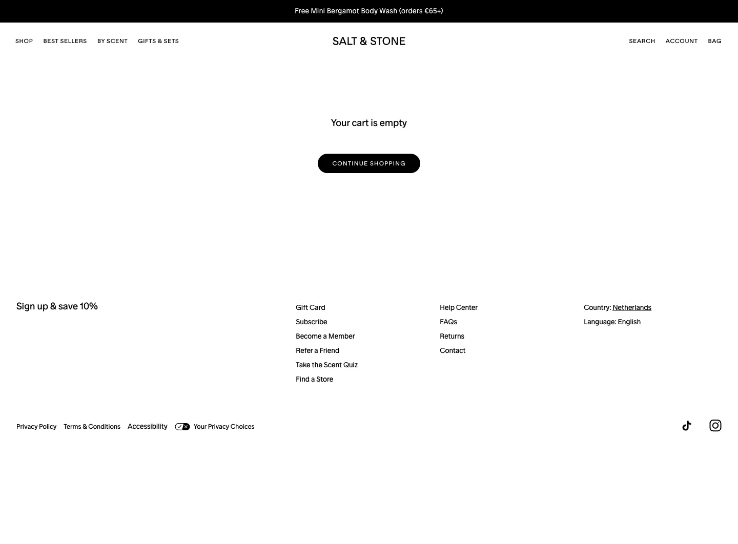 SALT & STONE, cart (desktop)