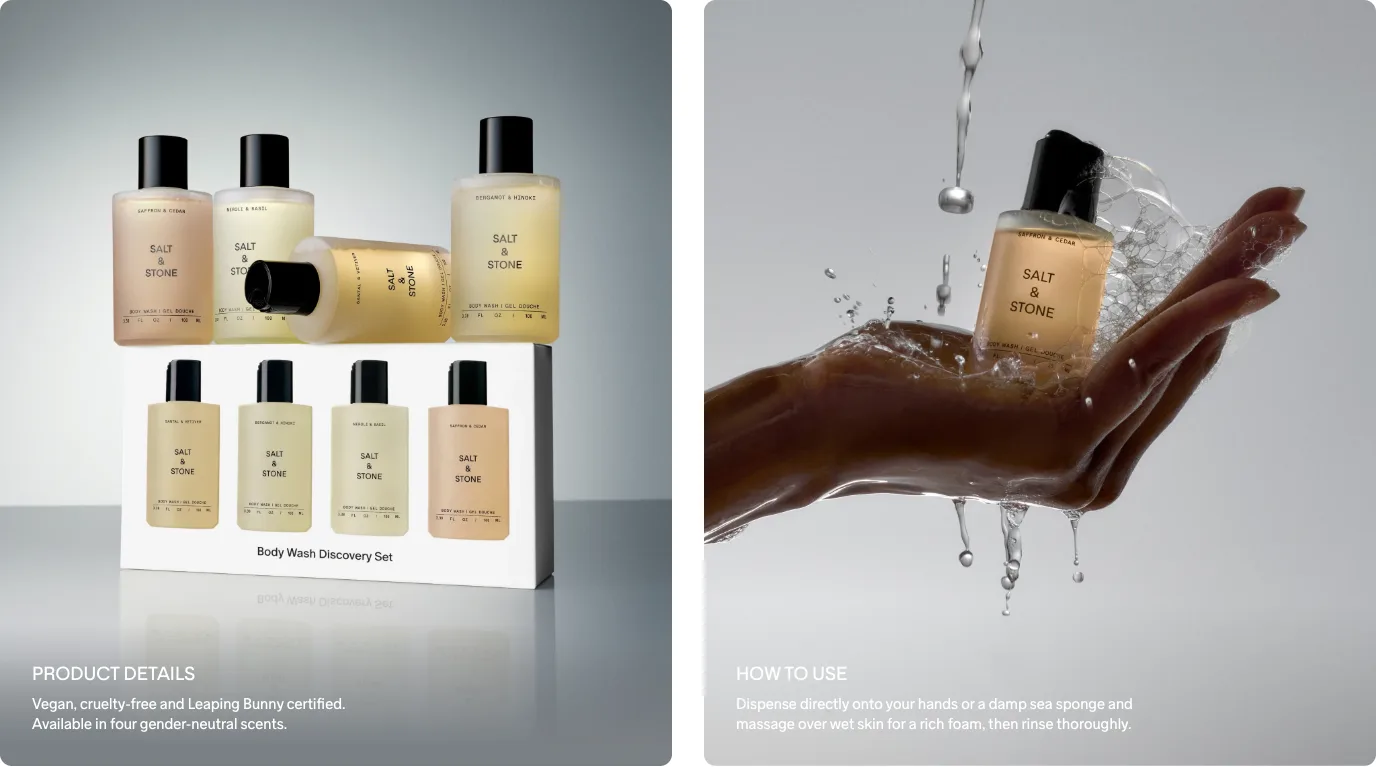 Product details and how to use from SALT & STONE
