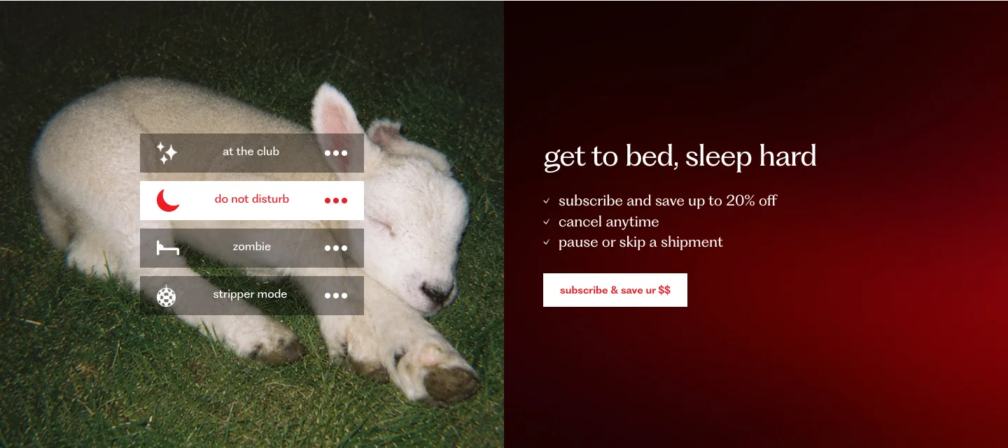 CTA banner from sleep or die