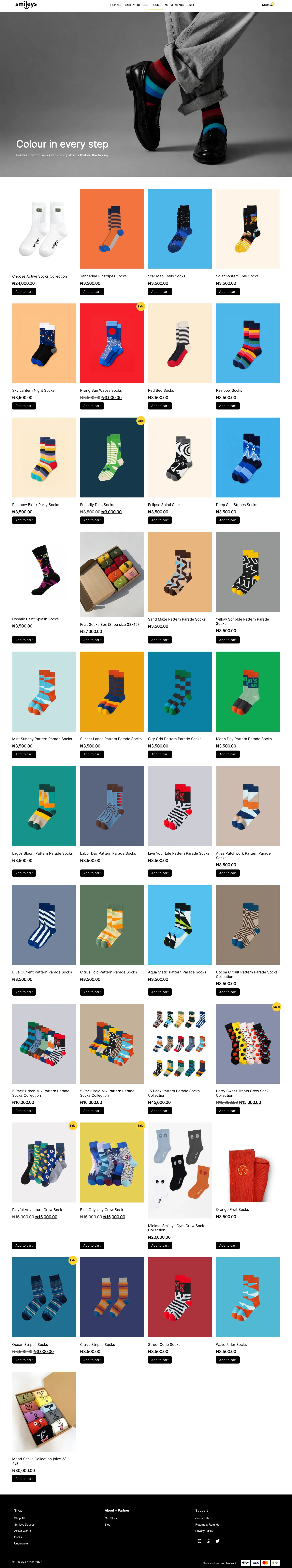Smiley Socks Company, plp (desktop)