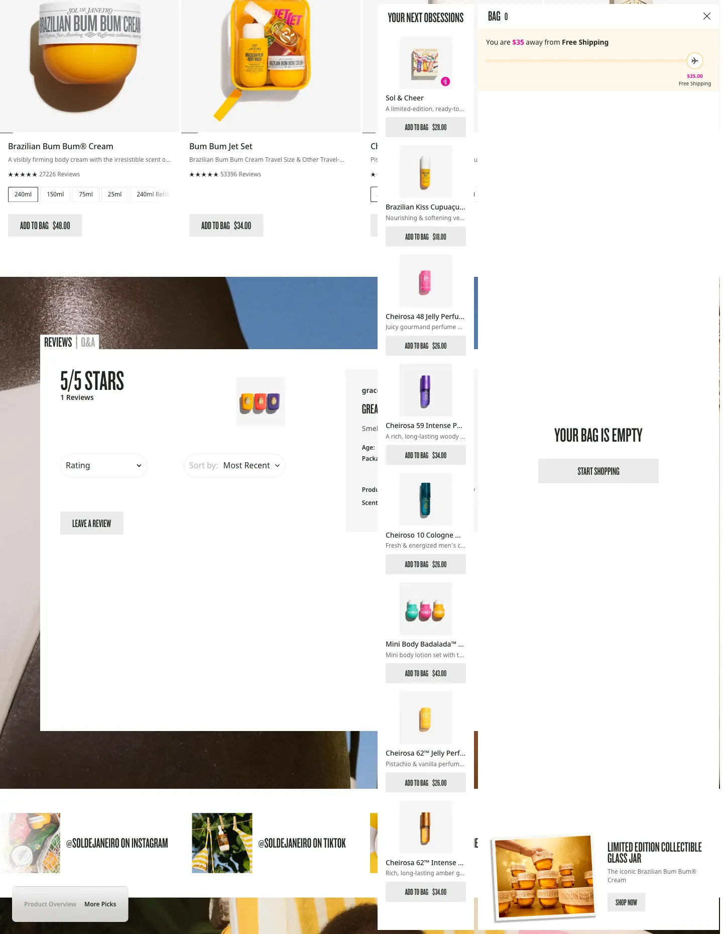 Sol de Janeiro, cart (desktop)