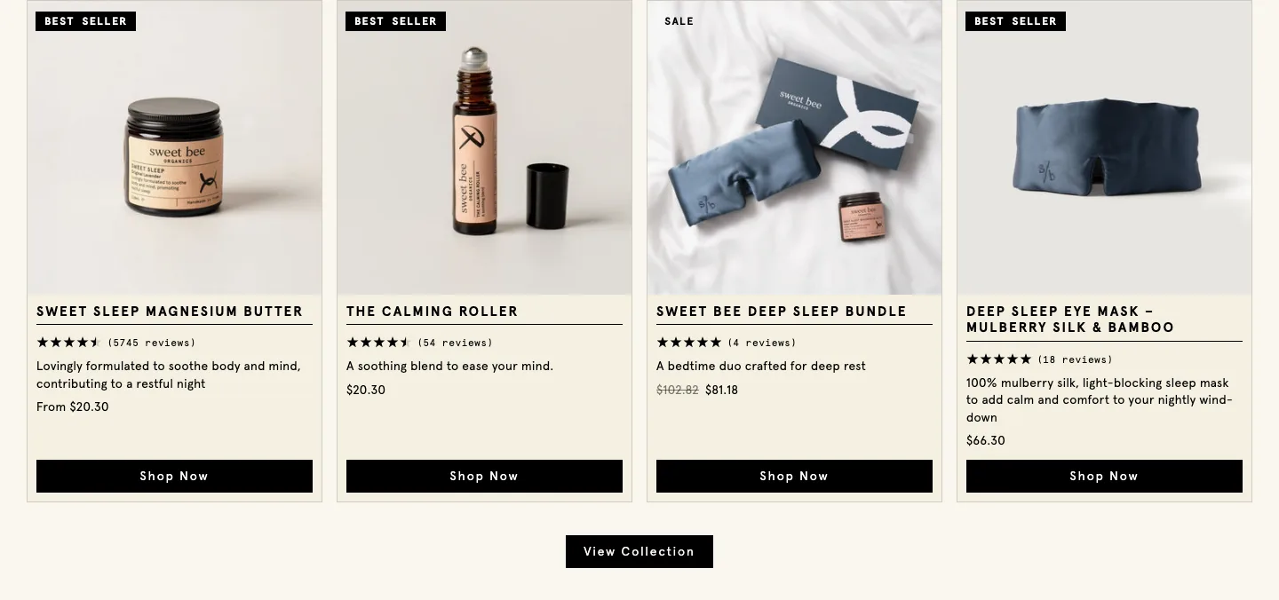 Featured products from Sweet Bee Organics UK