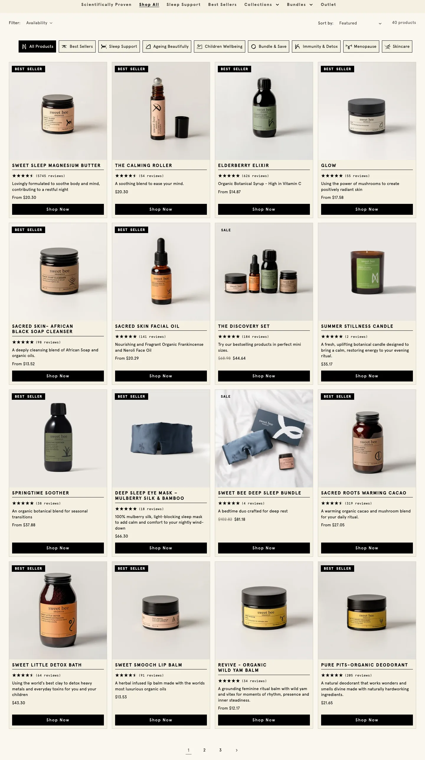 All Products from Sweet Bee Organics UK