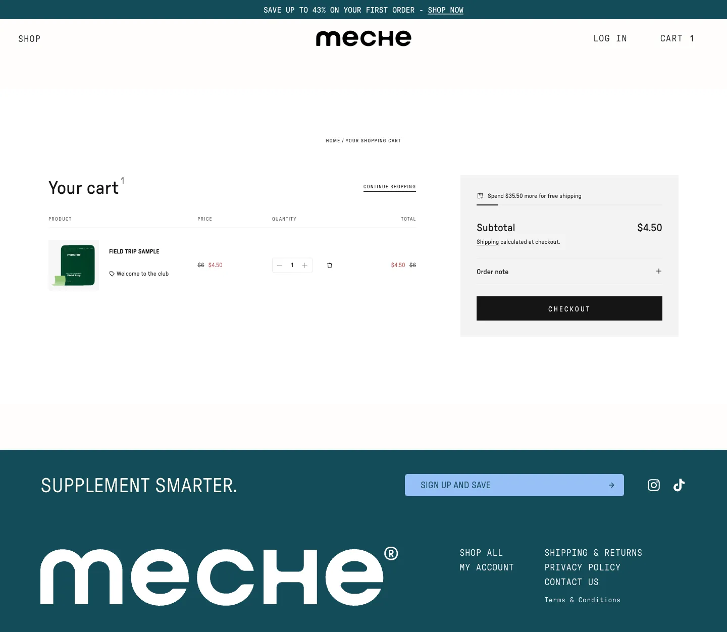 Meche, cart (desktop)