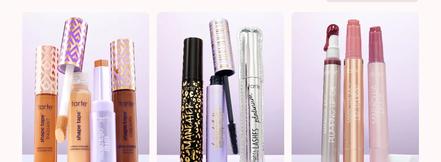 Concealer, mascara and lip quizzes from Tarte Cosmetics