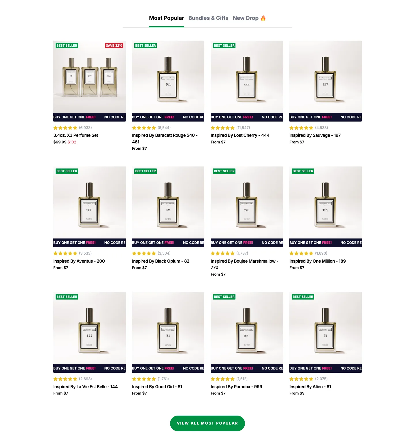 Featured products from The Essence Vault