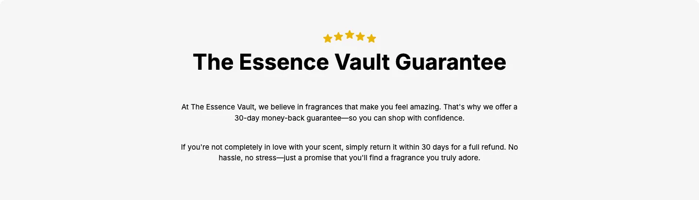 The Essence Vault Guarantee from The Essence Vault