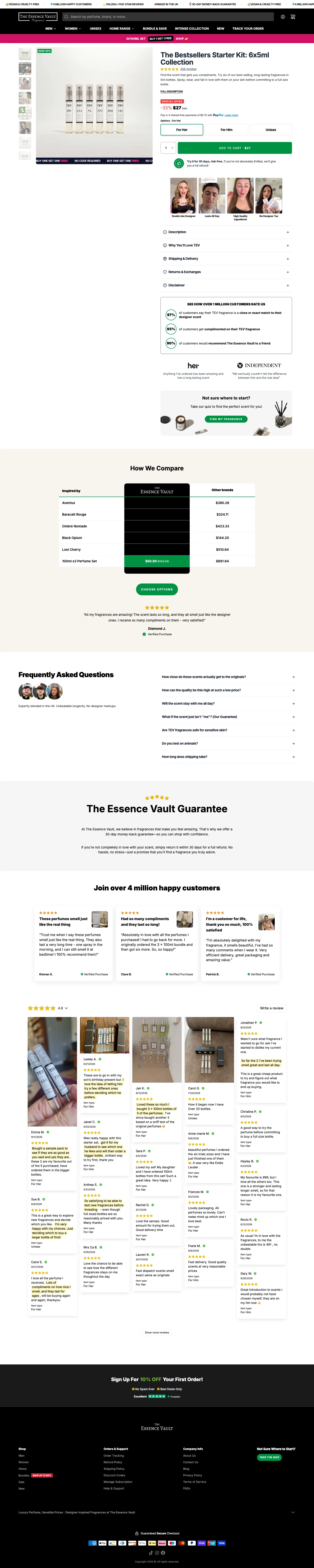 The Essence Vault, pdp (desktop)