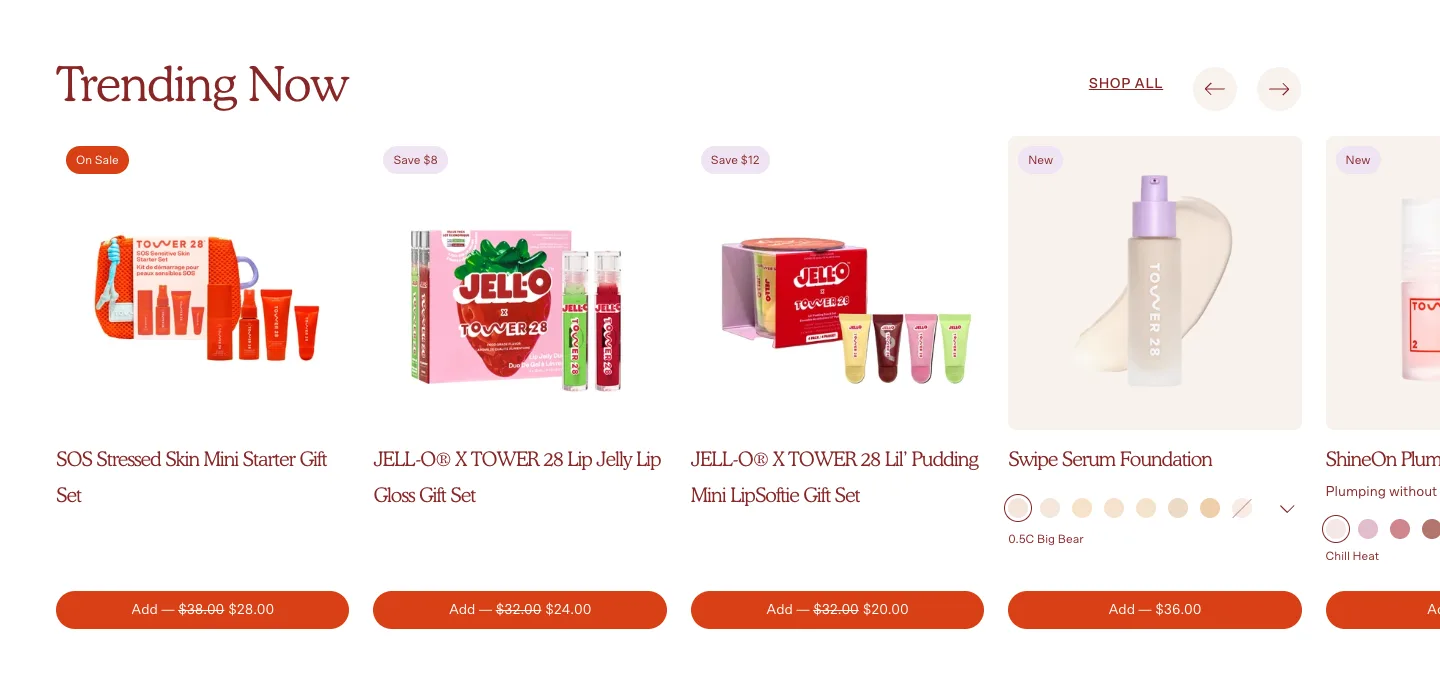 Featured products from Tower 28 Beauty
