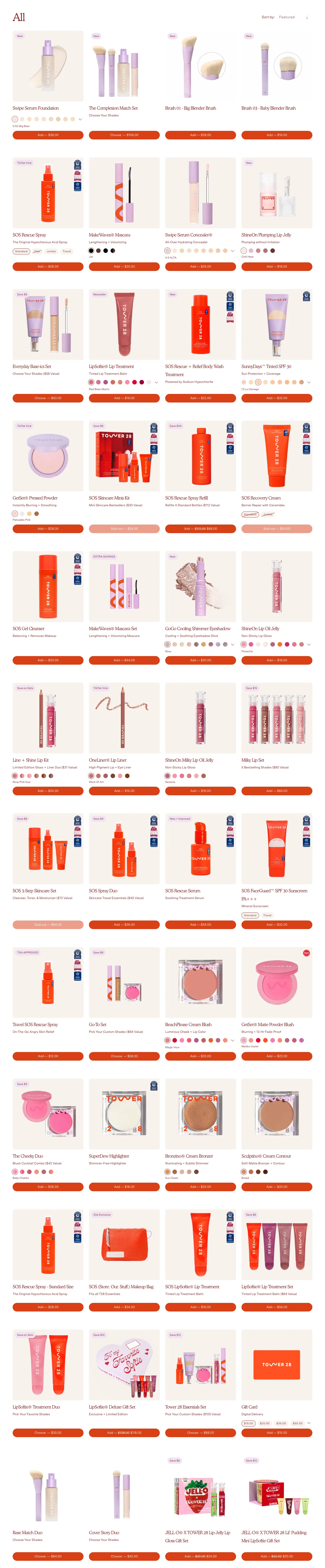Product listing from Tower 28 Beauty