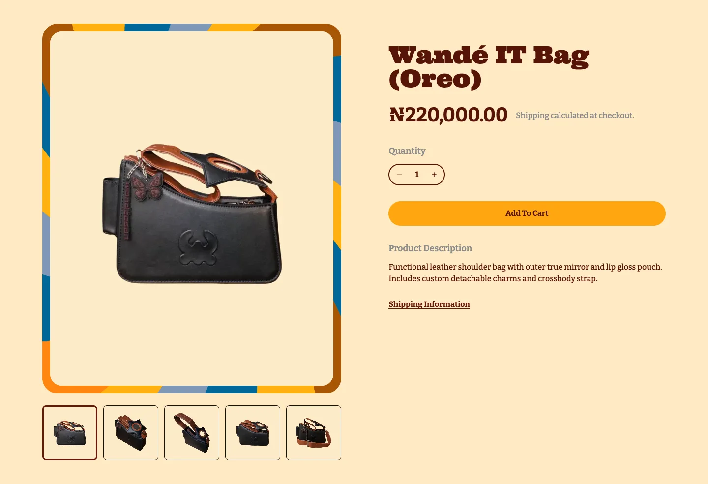 Wandé IT Bag (Oreo) from wande esan