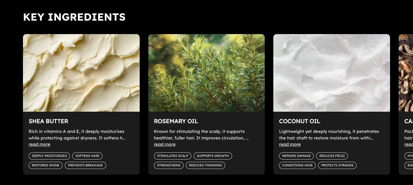 Ingredients from SHYNE