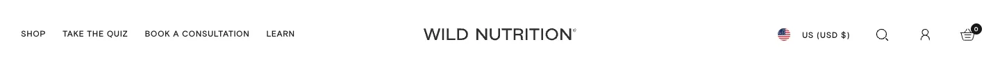 Header / navigation from Wild Nutrition