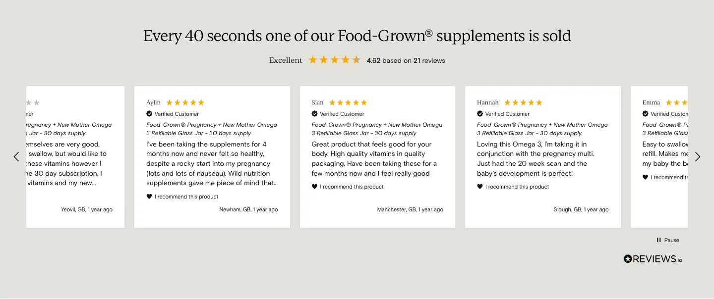 Every 40 seconds one of our Food-Grown® supplements is sold from Wild Nutrition
